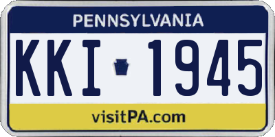 PA license plate KKI1945