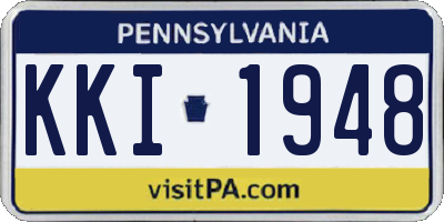 PA license plate KKI1948