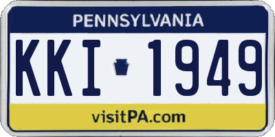 PA license plate KKI1949
