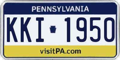 PA license plate KKI1950