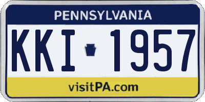 PA license plate KKI1957