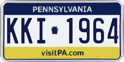 PA license plate KKI1964