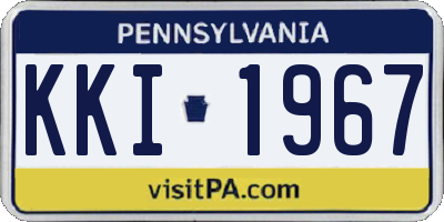 PA license plate KKI1967