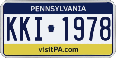 PA license plate KKI1978