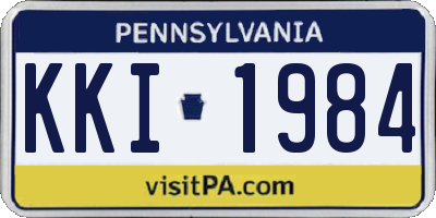 PA license plate KKI1984