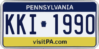 PA license plate KKI1990