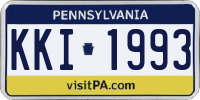 PA license plate KKI1993