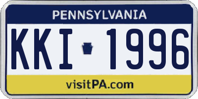 PA license plate KKI1996