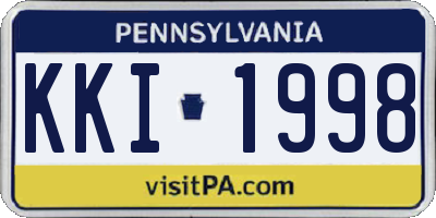 PA license plate KKI1998