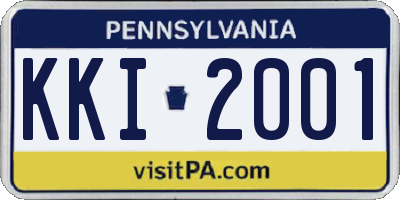 PA license plate KKI2001