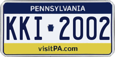 PA license plate KKI2002