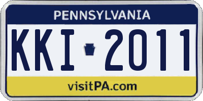 PA license plate KKI2011