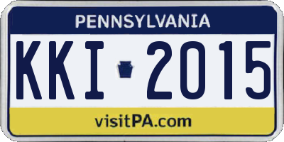 PA license plate KKI2015