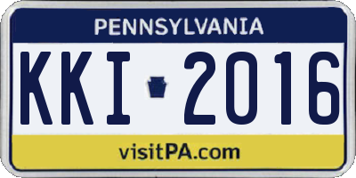 PA license plate KKI2016