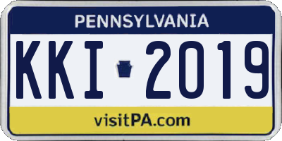 PA license plate KKI2019