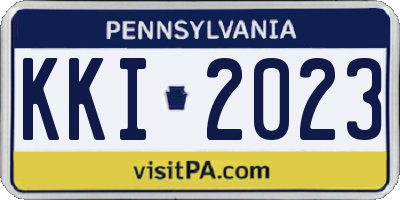 PA license plate KKI2023