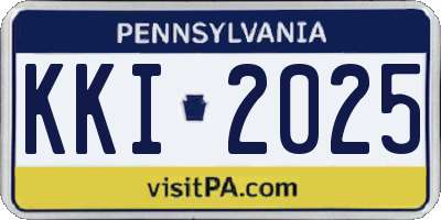 PA license plate KKI2025