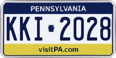 PA license plate KKI2028
