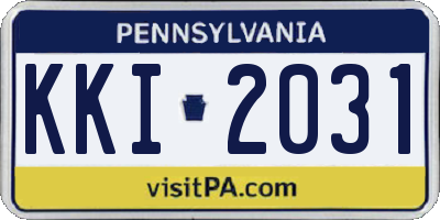 PA license plate KKI2031