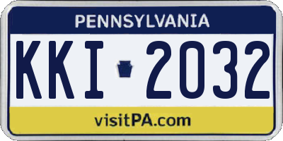 PA license plate KKI2032