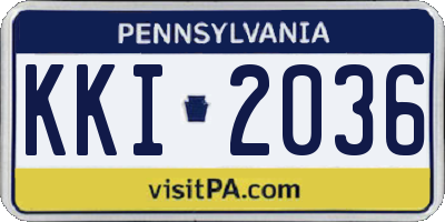 PA license plate KKI2036