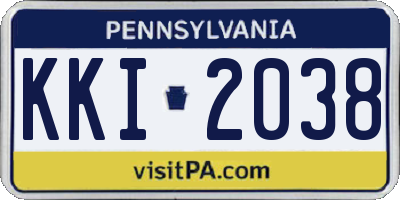 PA license plate KKI2038