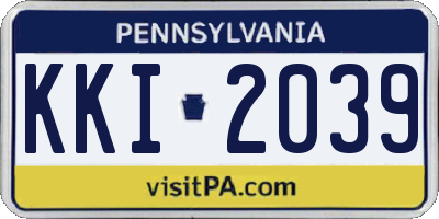 PA license plate KKI2039