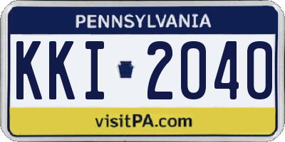 PA license plate KKI2040