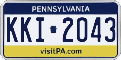 PA license plate KKI2043