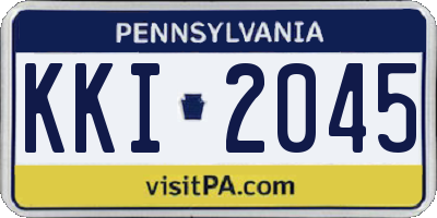 PA license plate KKI2045