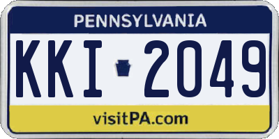 PA license plate KKI2049