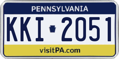 PA license plate KKI2051