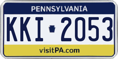 PA license plate KKI2053