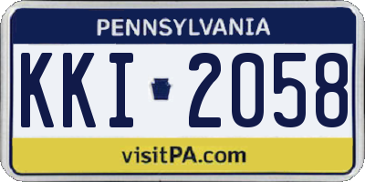 PA license plate KKI2058