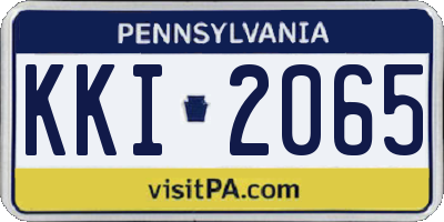 PA license plate KKI2065