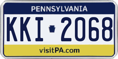 PA license plate KKI2068