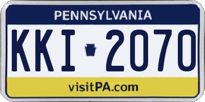PA license plate KKI2070