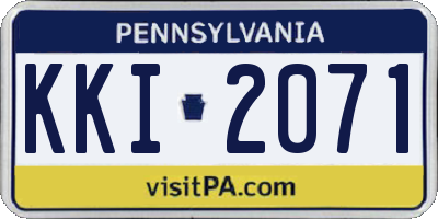 PA license plate KKI2071