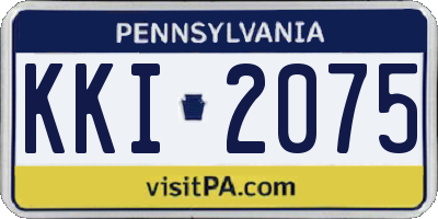 PA license plate KKI2075