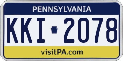 PA license plate KKI2078