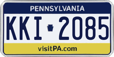 PA license plate KKI2085