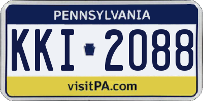 PA license plate KKI2088
