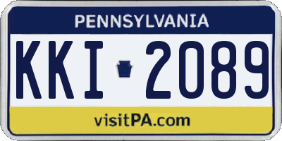 PA license plate KKI2089