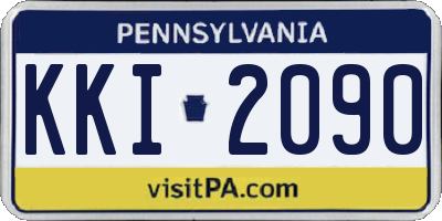 PA license plate KKI2090