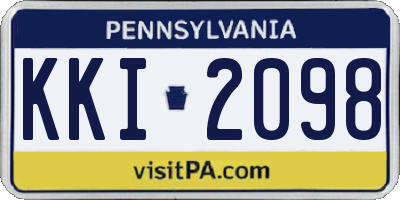 PA license plate KKI2098