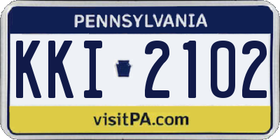 PA license plate KKI2102
