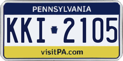 PA license plate KKI2105