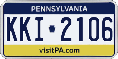 PA license plate KKI2106