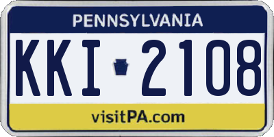 PA license plate KKI2108