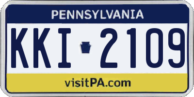 PA license plate KKI2109